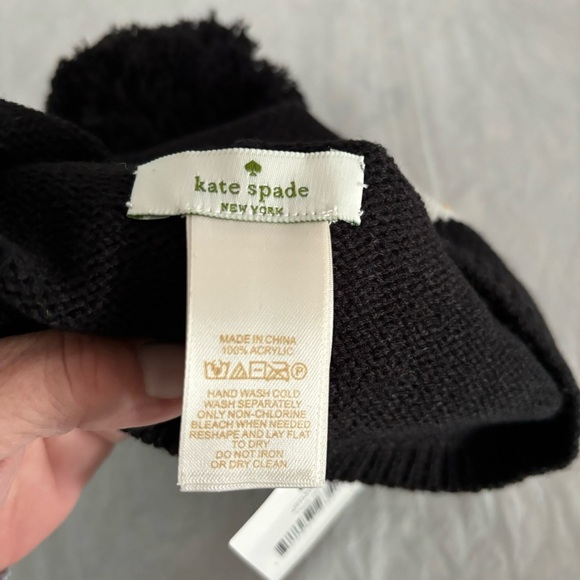 NWT Kate Spade Taxi Pom Pom Beanie black SZ Adult main image 8